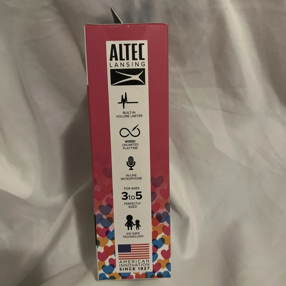 Altec Wired Kid Safe Headphones Built-In Volume Limiter Pink Headset Ages 3-5